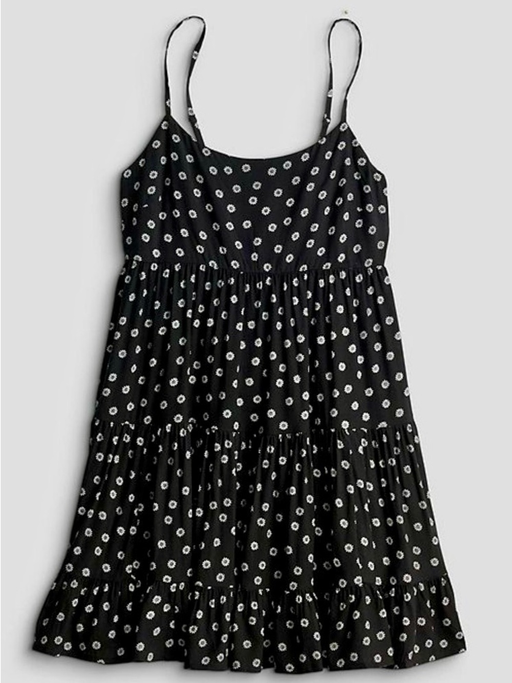Juniors Black Daisy Tiered Sundress
